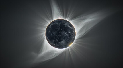 Wall Mural - eclipse: an illustration of a total solar eclipse, with the moon perfectly aligning with the sun