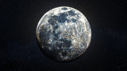 Wall Mural - moon: a 3d rendering of the moon in its full phase