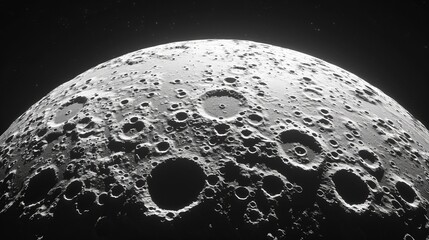 Wall Mural - moon: a 3d model of the moon's surface, highlighting its cratered and rugged terrain