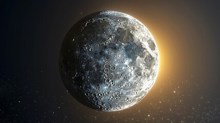 Wall Mural - moon: an artistic illustration of the moon in its waxing gibbous phase