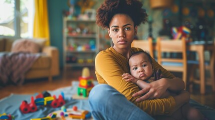 Poster - Mother Holding Her Young Child