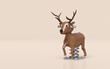 Playground deer spring rider isolated on pink background. 3d render illustration
