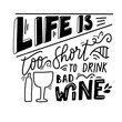Wine vintage hand lettering quotes for your design