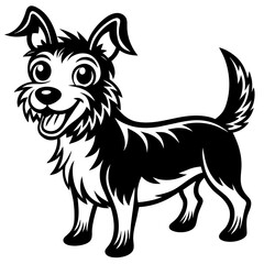 Sticker - black and white dog