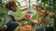 Kids Sharing Tomato Harvest