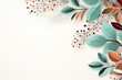 Blank for design with pattern of decorative tree leaves and white background for text, copy space