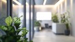 © BritCats Studio - Elegant out of focus view of a modern office interior evoking a sense of calm and professional ambiance