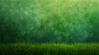 Misty green forest backdrop with fresh spring grass