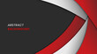 Black abstract background with modern circular red and white curve lines for presentation design