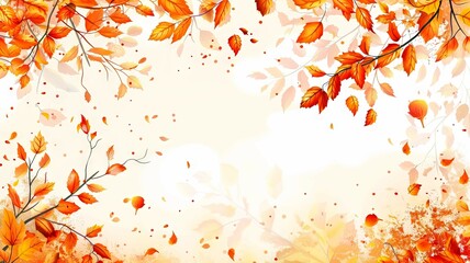 Wall Mural - Vibrant Autumn Foliage with Copyspace for Seasonal Wallpaper or Design