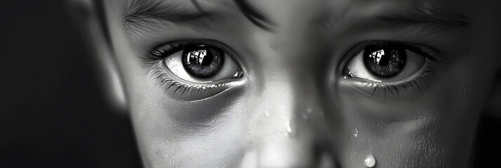 black and white eyes sadness of boy