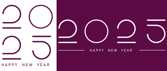 Wall Mural - Happy New Year 2025 logo text design. 2025 number design template. Happy New Year 2025 symbol	
