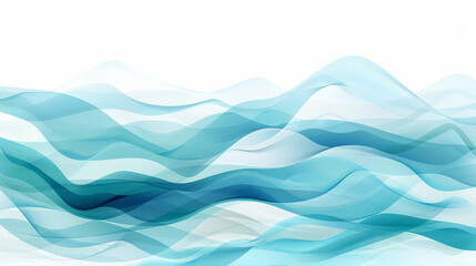 Poster - Elegant abstract design with smooth blue waves resembling calm sea patterns, ideal for summer themes