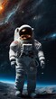 Celestial Journey, Astronaut Glides Through the Cosmos, Witnessing the Majesty of Countless Galaxies. Sci-Fi Expedition.