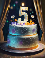 Canvas Print - five years birthday
