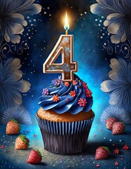 Poster - four year birthday