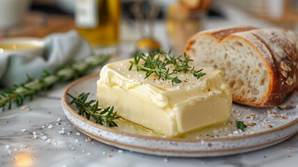 Wall Mural - Butter with herbs and bread