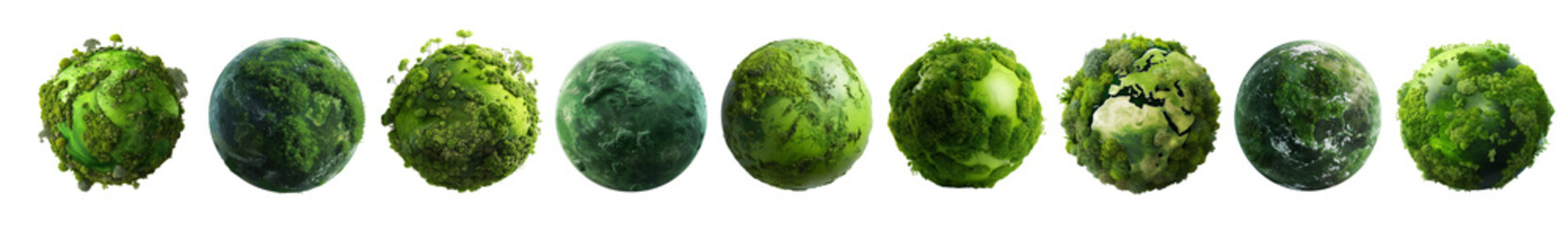 Wall Mural - isolated illustrations of a green planet