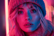 A series of street fashion photographs enhanced with neon colors in post-production, highlighting th