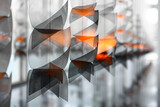 Fototapeta Kosmos - An art installation of suspended shapes where each layer adds a level of complexity to a fundamental
