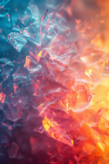 Poster - An image of a dynamic desktop background where digital polygons pulsate and change colors rhythmical