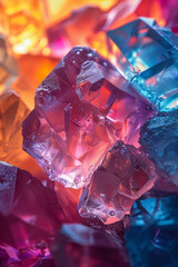 Poster - An image of a dynamic desktop background where digital polygons pulsate and change colors rhythmical