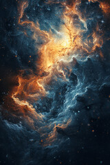 Aufkleber - A digital mural where a slowly rotating galaxy unfolds across a vast wall, its stars twinkling in re