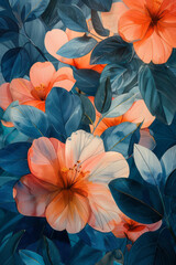 Aufkleber - A mural for a spa or wellness center, painted in calming watercolor shades to enhance the atmosphere