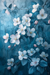 Poster - A mural for a spa or wellness center, painted in calming watercolor shades to enhance the atmosphere