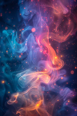 Fototapete - a music festival poster featuring abstract neon shapes that pulsate and swirl around the headline ac