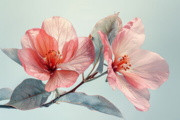 Leinwandbilder - A botanical illustration with layers of transparent watercolors, giving depth and vibrancy to the pe