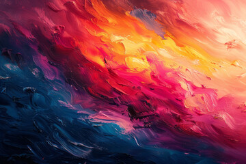 Aufkleber - A portrait background created with a palette knife, the bold slashes of color suggesting a windy, tu