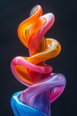 Poster - A sculpture made from the bright, primary colors typical of 1990s design, shaped into a form that dy