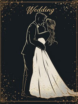 Romantic allure: captivating wedding invitation card adorned with text wedding, blending elegance and sentiment in beautiful design, perfect for announcing and inviting to joyous celebration of love.