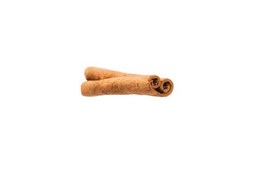 Cinnamon sticks isolated on white background. Cinnamon roll. Spicy spice for baking, desserts and drinks. Fragrant ground cinnamon.