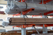 Many copper pipes, warehouse copper plates . High quality photo