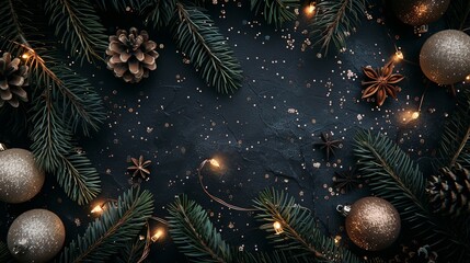 Wall Mural - A serene and tranquil Christmas atmosphere illuminated by soft