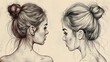 There are several hair problems that women experience, such as hair loss, thinning hair, baldness, and damage to their hair. Illustrations in hand drawn style modern design.