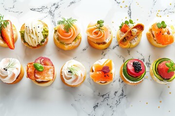 Aufkleber - Table filled with diverse food options, perfect for any culinary concept