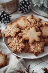 Poster - A plate full of cookies on a table, perfect for food bloggers or bakery advertisements