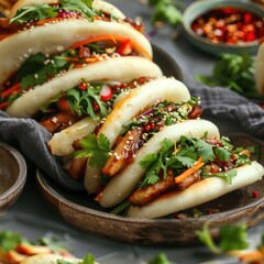 Aufkleber - A variety of delicious food displayed on a plate, perfect for food blogs or restaurant menus