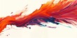Vibrant, colorful abstract paint wave on white background