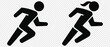 Running sport man and women icon in flat set. isolated on transparent background Containing runner, race, finish, boy stick figure running fast and jogging elements. eps 10.
