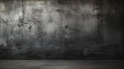 Canvas Print - Scary dark walls, slightly light black concrete cement texture for background