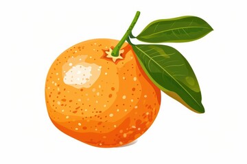 Poster - Ripe orange fruit with leaf, perfect for healthy food concept