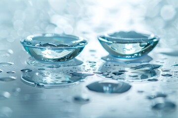 Poster - Two glasses of water on a table, suitable for various concepts and designs