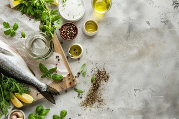 Poster - Various types of food displayed on a table, suitable for food blogs or restaurant menus