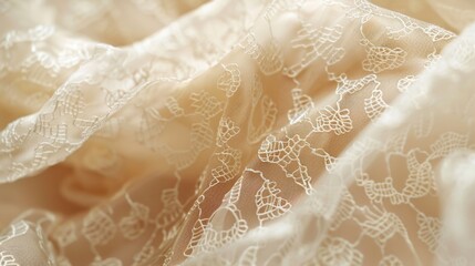 Poster - Detailed close up of white lace fabric, perfect for fashion design projects
