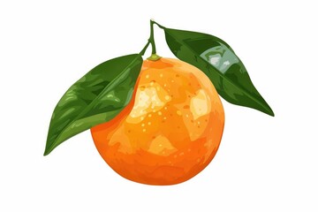 Poster - Ripe orange fruit with green leaf, perfect for healthy lifestyle concepts