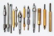 Different types of pens on a white background. Perfect for office supplies concept